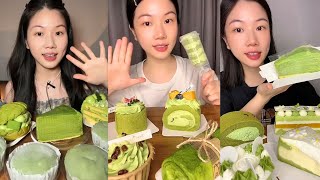 ASMR Mukbang Matcha🍵 Dessert amp Cake 🍰🧁  ASMR Eating Show  asmr mukbang matcha cake dessert [upl. by Dickenson]