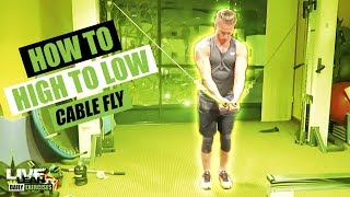 How To Do A High To Low Cable Fly  Exercise Demonstration Video and Guide [upl. by Ylimme]