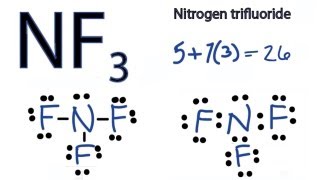 NF3 Lewis Structure  How to Draw the Dot Structure for NF3 Nitrogen trifluoride [upl. by Alaek]