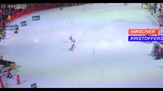 Slalom Schladming 2016 Linienvergleich Marcel Hirscher und Henrik Kristoffersen 2016 HD [upl. by Ettenej]