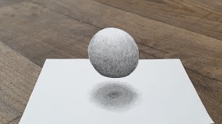 3D art floating ball easy on paper pencil shade [upl. by Owen517]