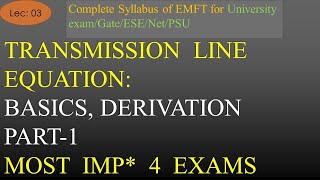 Transmission Line Equation Derivation Part 1  EMFT  R K Classes  Hindi  Lec 3  Join Telegram [upl. by Ativet]