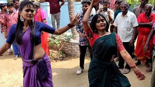 Tamil Girls Divya Duraiswamy and Priya Madhu Semma Kuthu Dance In Kulasai Dasara 2023 [upl. by Roderic]