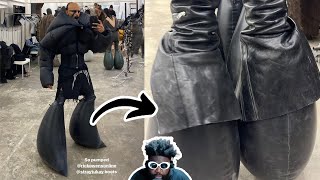 Cool Inflatable Boots and UPDATED Kiss Boots at Rick Owens fall winter 2024 menswear [upl. by Huldah527]