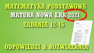 Matura próbna z matematyki  Nowa Era 2021  Poziom Podstawowy  zadania 1216 [upl. by Seavir360]