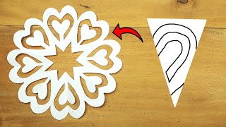 Paper Cutting Snowflake For Christmas  DIY Paper Christmas Decorations  Easy Paper Crafts [upl. by Ahsats779]