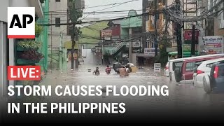 LIVE Slowmoving storm causes flooding in the Philippines [upl. by Uri246]