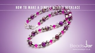 How to make a simple beaded necklace  Swarovski [upl. by Niki]