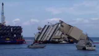 Costa Concordia Parbuckling in 90 Seconds [upl. by Suirradal202]