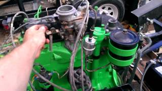 1952 Willys M38A1 F134 Hurricane motor running after clean up [upl. by Llednew]