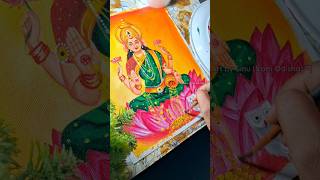 🙏😍Magusura delani chithi lo Maa Laxmi Acrylic Painting odia shorts [upl. by Oiraved920]