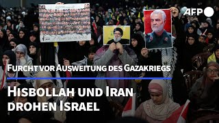 Nahost Hisbollah und Iran drohen Israel  AFP [upl. by Ossy]