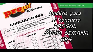 Progol Media Semana 684  Análisis completo [upl. by Suoicul]