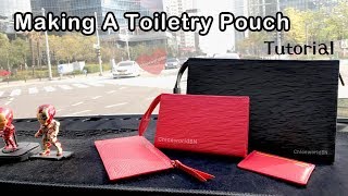 Making A Toiletry Pouch 26cm  Leather Craft [upl. by Iknarf]