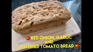 RED ONION GARLIC AND SUN DRIED TOMATO BREAD No Knead Very Easy Yummilicious 🥰🥰🥰 [upl. by Krenek]