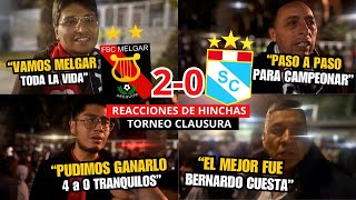 HINCHAS del FBC MELGAR reaccionan al TRIUNFO ante SPORTING CRISTAL por 2 a 0  TORNEO CLAUSURA [upl. by Doig374]