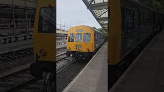 KWVR Diesel Train at Keighley Station 4k [upl. by Kannry736]