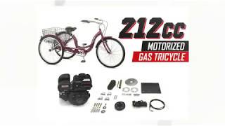 Motorized Bicycles  212cc Motorized Gas Tricycle [upl. by Acinoev]