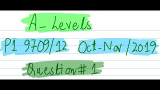 ALevels  OCTNOV 2019 Q1  970912  P1  Binomial Expansion  Pure Mathematics 1 [upl. by Bernadette]