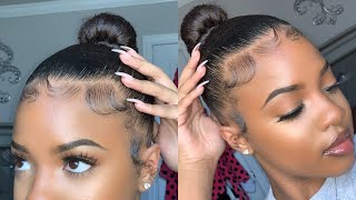 quotBallerinaquot Bun on ThickLong Natural Hair 🎀 [upl. by Sheets]