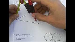 Circunferencia tangente a dos rectas  Punto de tangencia en una de las rectas [upl. by Biebel567]