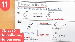 12 Sandmeyer reaction Balz schiemann reaction class12 preparation of Haloarenes Haloalkane [upl. by Aniweta]