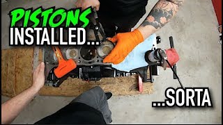 We Install 7MGE Pistons In A 7MGTE Block Mk3 Supra Build [upl. by Dulciana]