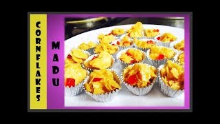 Resepi Biskut Cornflakes Madu Mudah Ranggup MESTI CUBA [upl. by Ellerol]