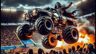 💀 SKELETOR Monster Jam Speed Death Jump  Insane Stunt 🚗 [upl. by Dareen]