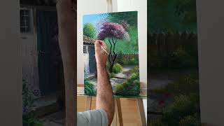 Bahçe Akrilik Boya Garden Landscape Painting 1 002 1 painting acryliclandscape how [upl. by Nnaes]