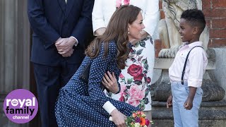 Adorable moment Duchess of Cambridge meets little boy outside Bletchley Park [upl. by Nidnal]