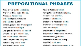 60 Easy Examples of Prepositional Phrases in English Prepositional Phrase in English Grammar [upl. by Yecniuq567]