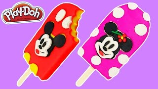 Play Doh DIY Mickey Mouse amp Minnie Mouse Popsicles [upl. by Sabah806]