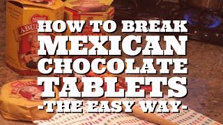 Easy way to break Mexican chocolate tablets [upl. by Enyalaj]