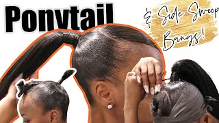 HOW I GET MY PIXIE TO PONYTAIL SIDE SWOOP PONYTAIL ON SHORT HAIR [upl. by Rayle]