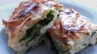 Ispanaklı Peynirli Börek  Peynirli Börek Tarifi  Ispanaklı Börek Nasıl Yapılır [upl. by Anelaj]