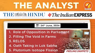 The Analyst 24th June 2024 Current Affairs Today  Vajiram and Ravi Daily Newspaper Analysis [upl. by Touber]