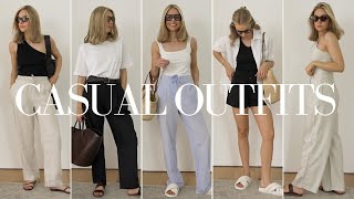 CASUAL SUMMER OUTFIT IDEAS USING BASICS [upl. by Cristen]