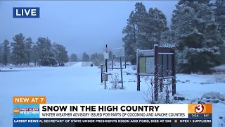 WATCH Flagstaff gets overnight snow as storms hit the High Country [upl. by Girovard138]