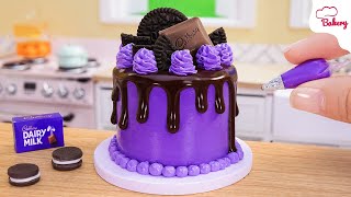 Stunning Miniature Dairy Milk Purple Frosting Cake Cake Decorating Ideas  Mini Bakery [upl. by Ecreip]