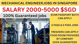 Mechanical engineering jobs in Singapore🇸🇬 l Salary 20007000GD l S pass amp E pass jobs l Hiring Now [upl. by Ablasor834]