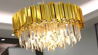 How To Install a crystal gold Chandelier in Living Dining Room [upl. by Georgena]