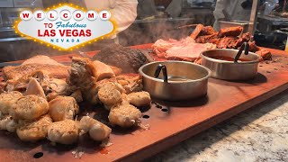 LAS VEGAS BUFFET TOUR  Excalibur Brunch Buffet All Dishes [upl. by Nosae290]