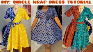 How to Cut and Sew a Wrap Dress  Wrap flare Gown Tutorial [upl. by Drawd]