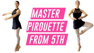 PIROUETTE FROM 5TH POSITION FOR BEGINNERS  Ballet Pirouette Tutorial 2020 [upl. by Syned135]