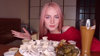 MUKBANG  Хинкали долма  Dumplings Khinkali  не ASMR [upl. by Yetak131]