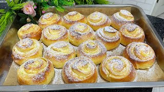 Recipe for homemade buns with milk How to make buns with cottage cheese [upl. by Eednim]