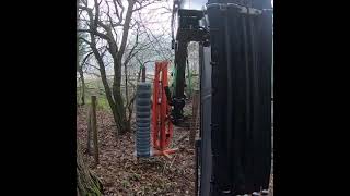 Solonet digger making light work of deer netting in awkward areas [upl. by Nagam]