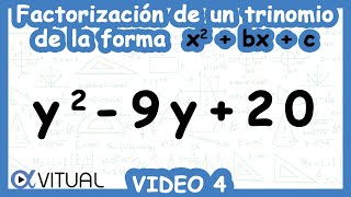 Factorización de un Trinomio de la Forma x2bxc Video 4 de 9 [upl. by Ennovaj]