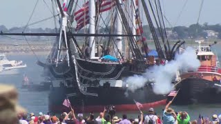 Raw Video USS Constitution 21Gun Salute [upl. by Lrub]